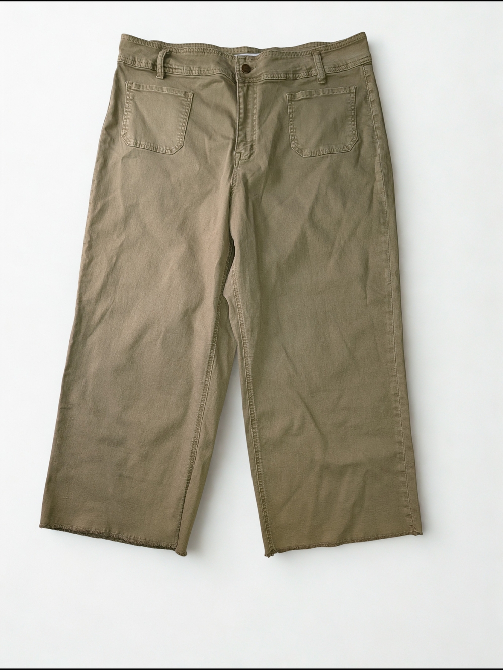 Wide Leg Women's Pants in Olive Green